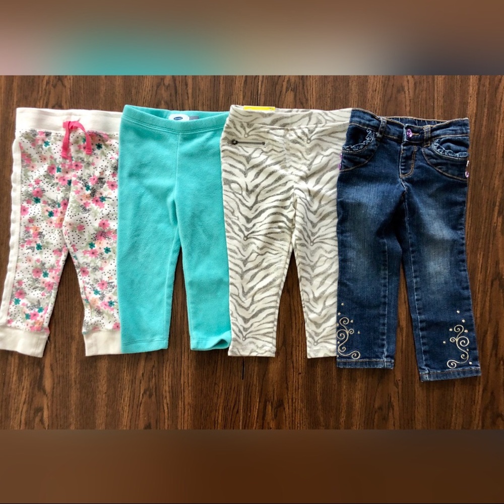 Toddler Girls Pants Bundle of 4, Size 2T